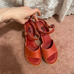 ART made in Spain Red Leather Sandals SZ 41